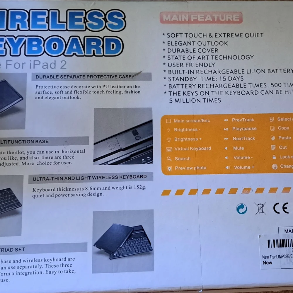 Wireless Keyboard for iPad 2 - Black